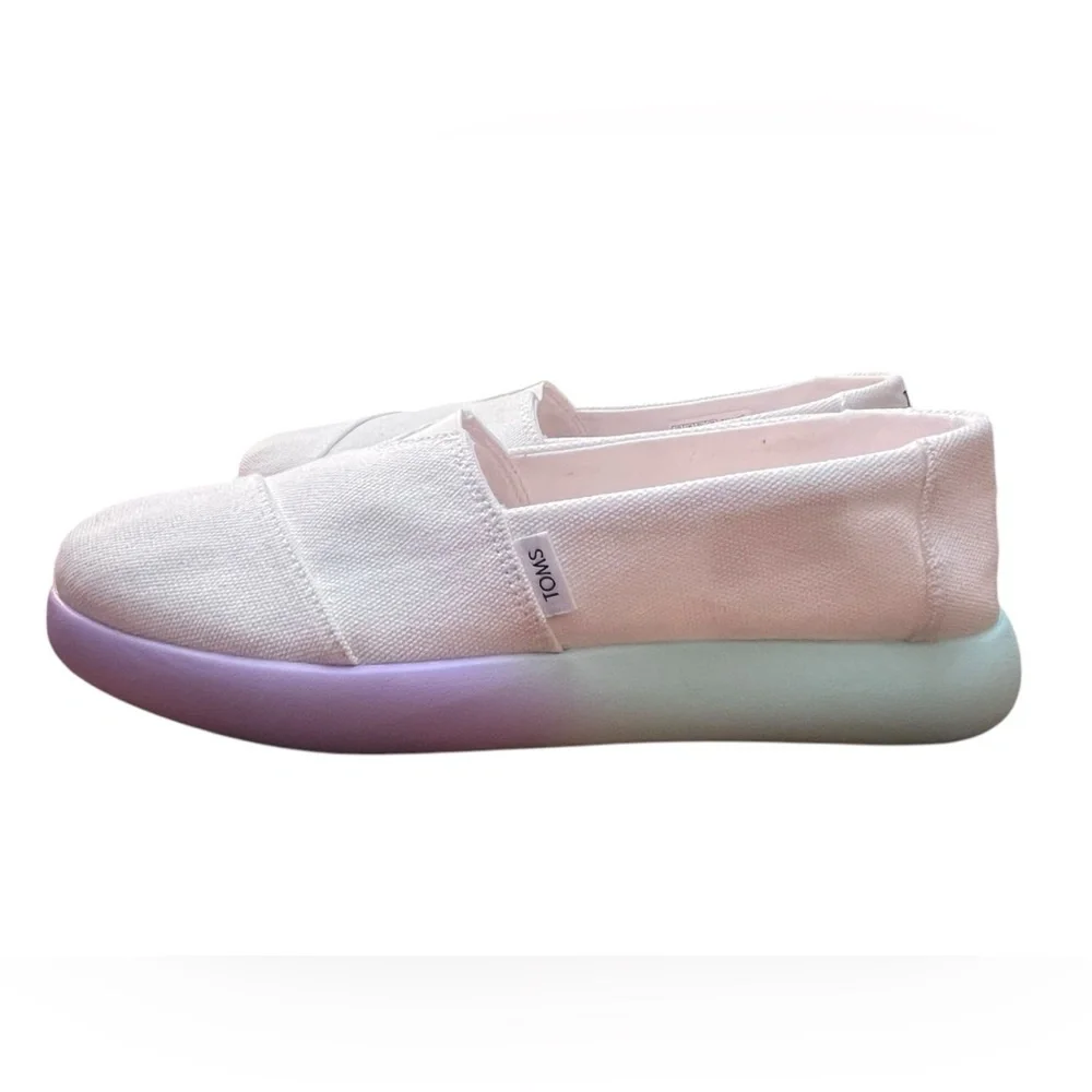 TOMS Alpargata Slip-On US 8.5 Pink Gradient Sole Canvas Everyday